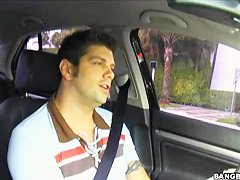 Sexy cute Sativa Rose in a car, a pure beauty to the eyes