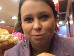 Krystinka in amateur sex video shows a gal giving a hot blowjob