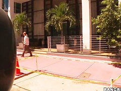 Hot blonde Bree Olson gives blowjob in the van