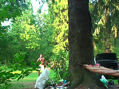 Olympia & Roxi & Veronica in real college sex video made in the outdoors