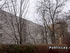 Busty Canadian babe fucks in stockings