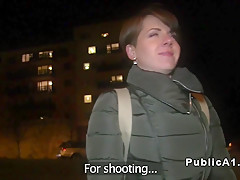 Public Czech amateur banged from behind