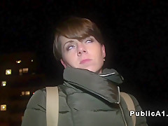 Public Czech amateur banged from behind