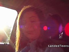 Stranger bangs teen police woman in his car