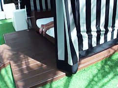 Stunning blonde Cameron Canada gets filmed outdoor