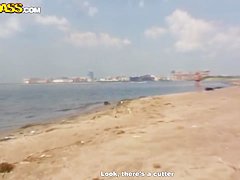 Skinny babe Dasi West gets shagged on the beach