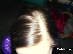 Cash hungry amateur sucks in public pov