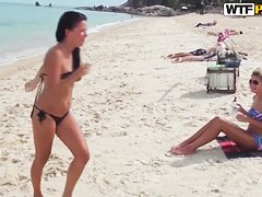 Tiffany and her female friend visit Thai beach