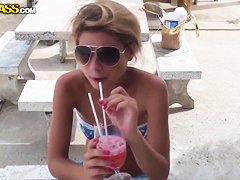 Tiffany and her female friend visit Thai beach