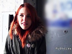 Redhead Spanish student from public banging