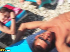 Cuddly chicks relaxing and fucking on a wild vacation