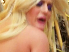 Two adorable prostitutes Alektra Blue and Julie Cash suck cock