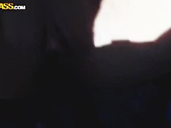 Busty brunette chick Ella sucking and fucking a cock in a car