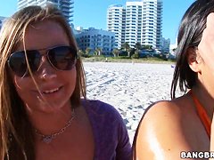 Sexy lesbians Candi Cox, Izy Bella Blue and Mercedes Lynn play around