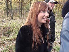 Odile in breasty gal enjoys hard dick in an outdoor sex vid