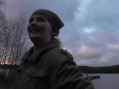 Evelina Juliet in lusty amateur fuck video filmed in the woods