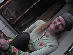 Evelina Juliet in lusty amateur fuck video filmed in the woods