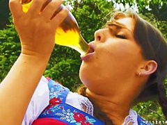 Agata pleasures herself ... with a bottle