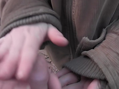 Evelina Juliet in hot couple fucking while in the outdoors