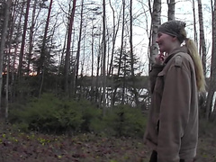 Evelina Juliet in hot couple fucking while in the outdoors