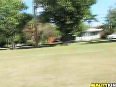 Molly Cavalli and Tiffany Tyler play football