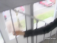 Dude fucking hairy pussy outdoors