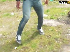 Two hot and nice blondes in a dream pickup porn