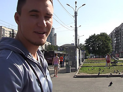 Selena in two guys fuck lina in an outdoor sex video