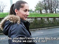 Couple from public banging for camera indoor