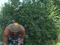 Monica B. in outdoor hardcore vid of a gal and a bunch of guys