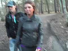 Ally in outdoor sex vid showing a sloppy blowjob