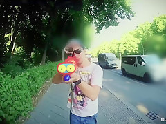 BUMS BUS - Slutty German exhibitionist enjoys hardcore van fuck and cum in mouth