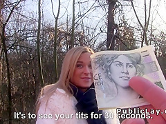 Czech blonde banged outdoor pov