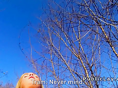Czech blonde banged outdoor pov