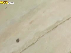 Pretty young Nesty does blowjob in public