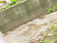 Pretty young Nesty does blowjob in public