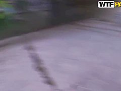 Pretty young Nesty does blowjob in public