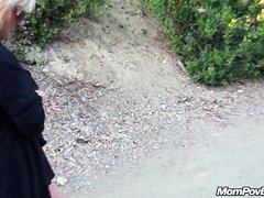 Euro MILF sucks dick in Starbucks bathroom