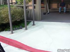 Euro MILF sucks dick in Starbucks bathroom