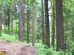 Young blonde babe Megan gets nasty outdoor in pov