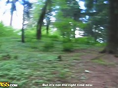 Young blonde babe Megan gets nasty outdoor in pov