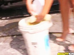 Cum clean my car. Staring Cynthia Bang and Jordan Ash.