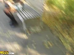 Hot ass slutty Kristene gets filmed outdoor in pov