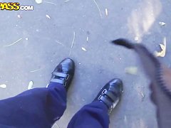 Hot ass slutty Kristene gets filmed outdoor in pov