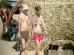 Topless girl caught by voyeur