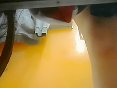 Peeping some pussy wiping in pool cabin