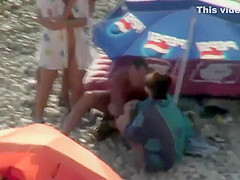 Nudists spied on the beach