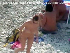 Nudists spied on the beach