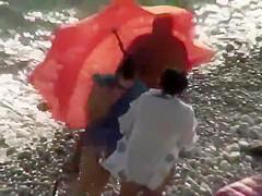 Nudists spied on the beach