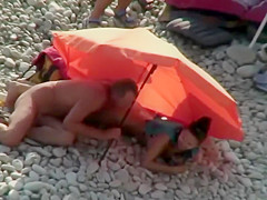 Nudists spied on the beach